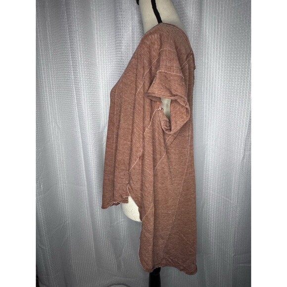 NEW Free People Women’s M Brown Sammie V-Neck Short Sleeve Tunic Top HOBO NWT - Picture 5 of 8